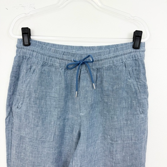 Athleta Retreat Linen Wide Leg Pant Chambray Blue - Picture 5 of 7